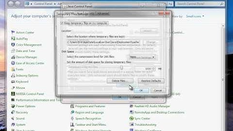clear java cache windows 7