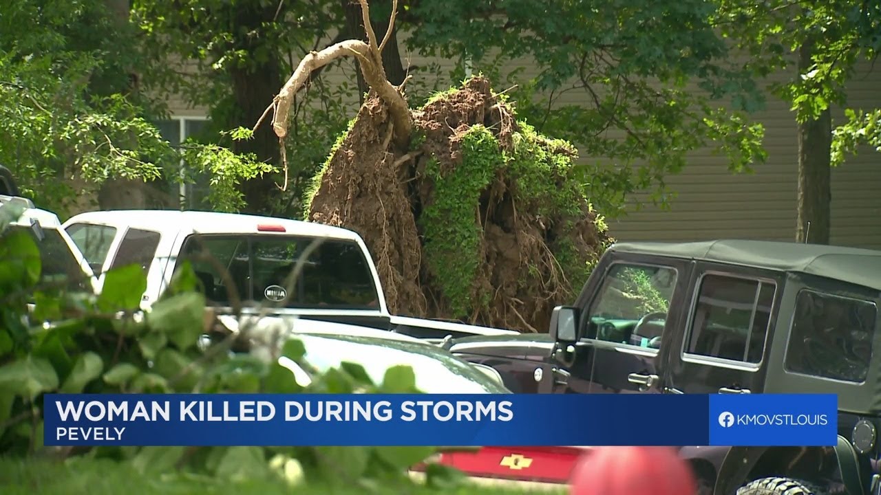 Pevely woman killed by falling tree during Monday's storms - YouTube