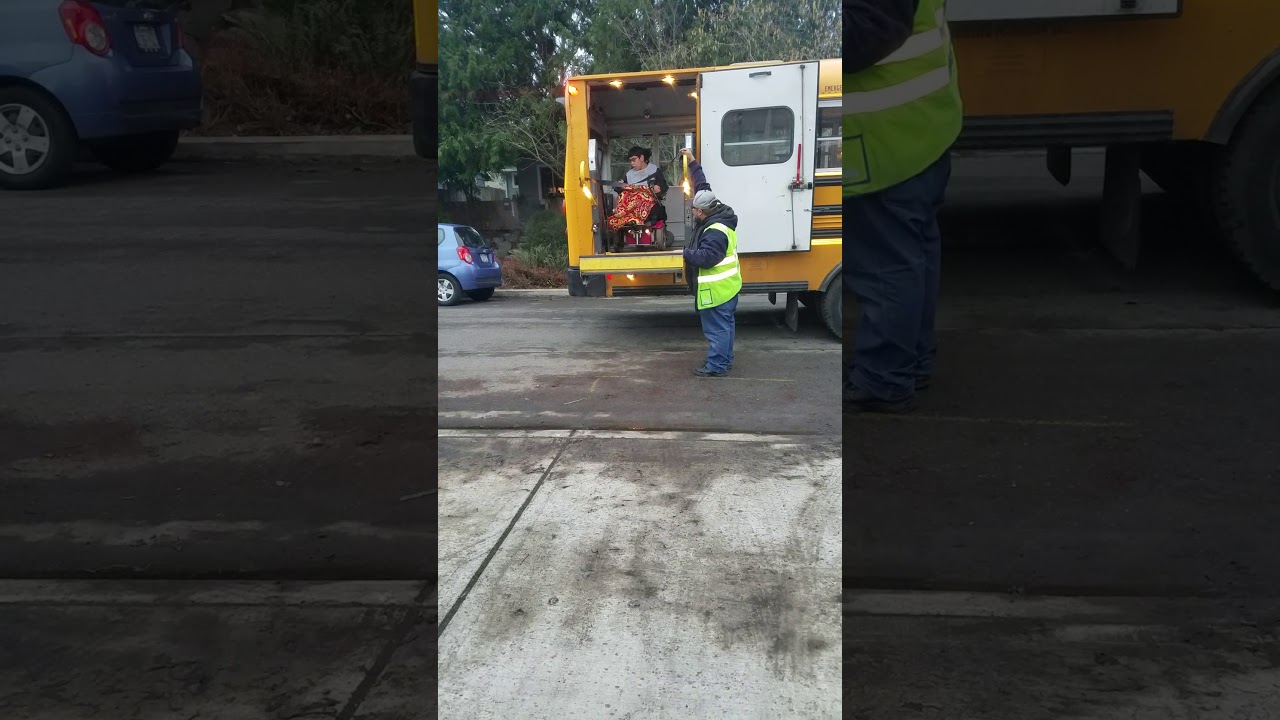 I'm getting off the school bus