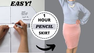 1 hour and 1 yd pencil skirt! EASY sewing and drafting tutorial!