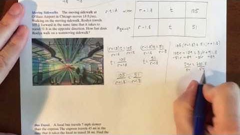 Rational Equation Word Problems - Moving Walkway Example
