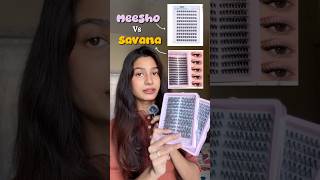 Meesho Eyelashes vs Savana Eyelashes! #cateyelashes #lashes #savana #meeshofinds