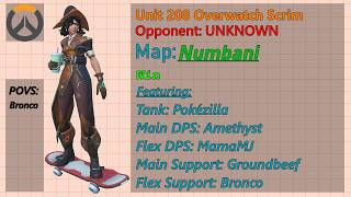 Overwatch | Unit 208 vs Lindenwood University | Scrim | Numbani | Win