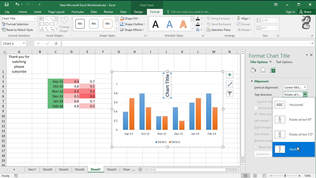 How To Rotate Chart In Excel 2007