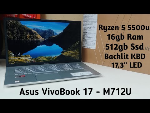 Asus VivoBook 17 M712U New Launch Ryzen 5 5500u/16gb/512GB SSD/Fingerprint/Metal Body/Backlit KBD