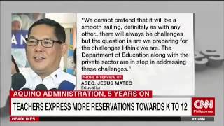 SONA 2015: Teachers express more reservations towards K to 12