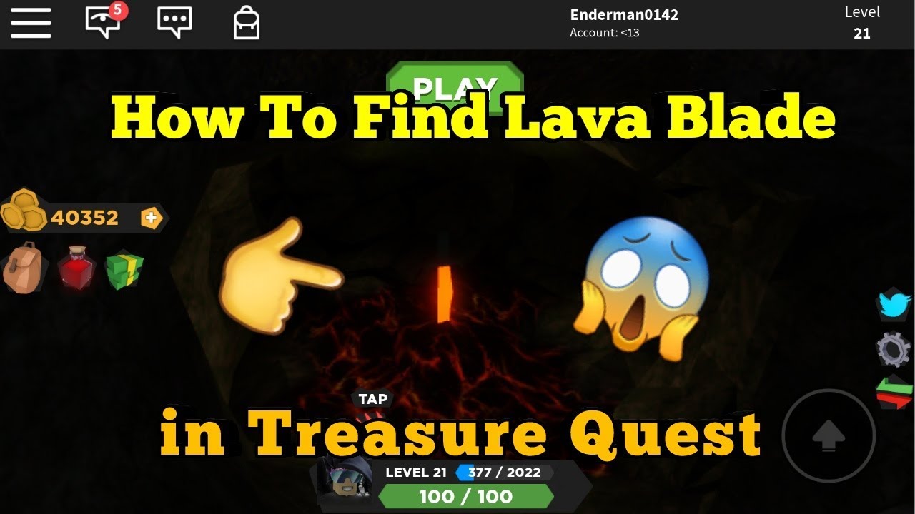 How To Find Lava Blade In Treasure Quest (Roblox)