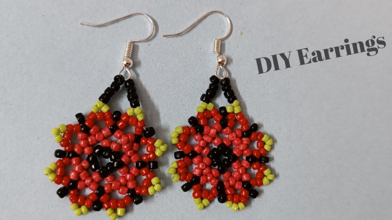 How to make beads earrings at home /simple & easy earrings /beads tutorial YouTube