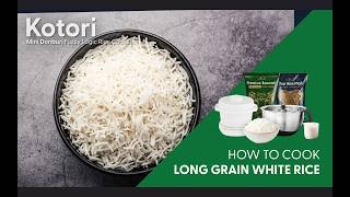 איך לבשל אורז לבן ארוך גרגר במכונת אורז Kotori Mini Donburi של Yum Asia