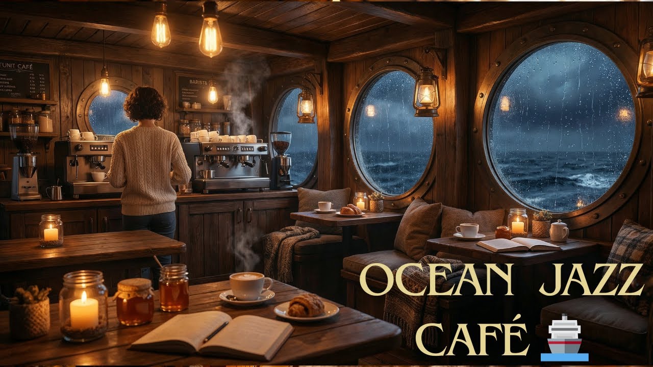 Ocean Waves & Cozy Jazz Piano [4K] 🌊🎹