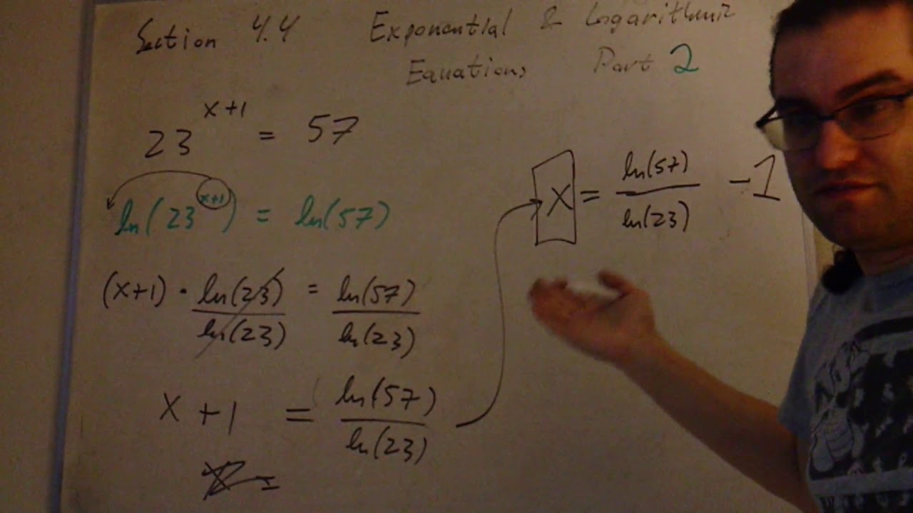 Precalc - Section 4.4(2) Exponential and Logarithmic Equations - YouTube