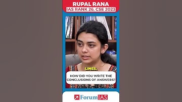 How did you write the conclusions of the answers? | IAS Rupal Rana #shorts