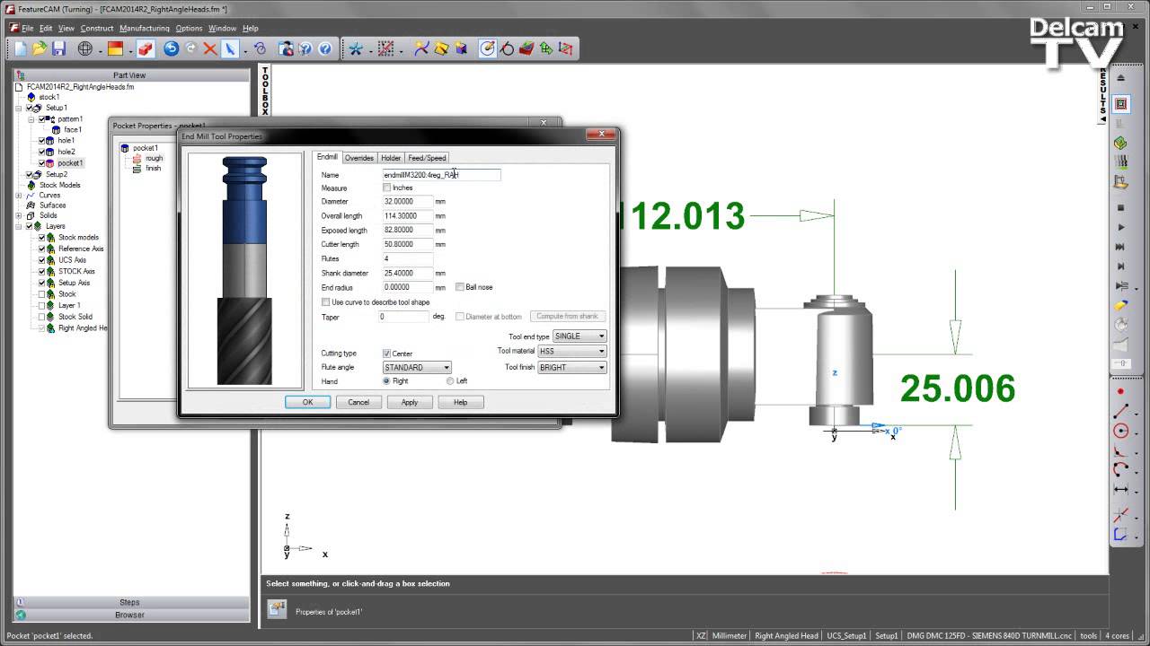 Right Angle Head Support FeatureCAM 2014 R2 YouTube