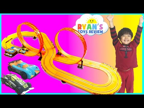 GIANT HOT WHEELS Electric Slot Car Track Set RC Remote Control Racing Toy Cars For Kids Egg Surprise