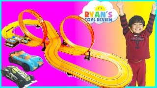 GIANT HOT WHEELS Electric Slot Car Track Set RC Remote Control Racing Toy Cars For Kids Egg Surprise