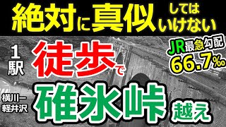 【碓氷峠】徒歩○時間!?　横川軽井沢JR最急勾配は超苦行 【命懸け一駅歩くシリーズ①】189系あさま号EF63形越えた坂【碓氷峠鉄道文化むら・信越線廃線跡】鉄道系歩行者アタック東雲! リスペクト