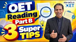 Edu Skills OET Tips: Reading Part B - 3 Super Tips: Real Exam Strategies:   Dr Saleen Joseph