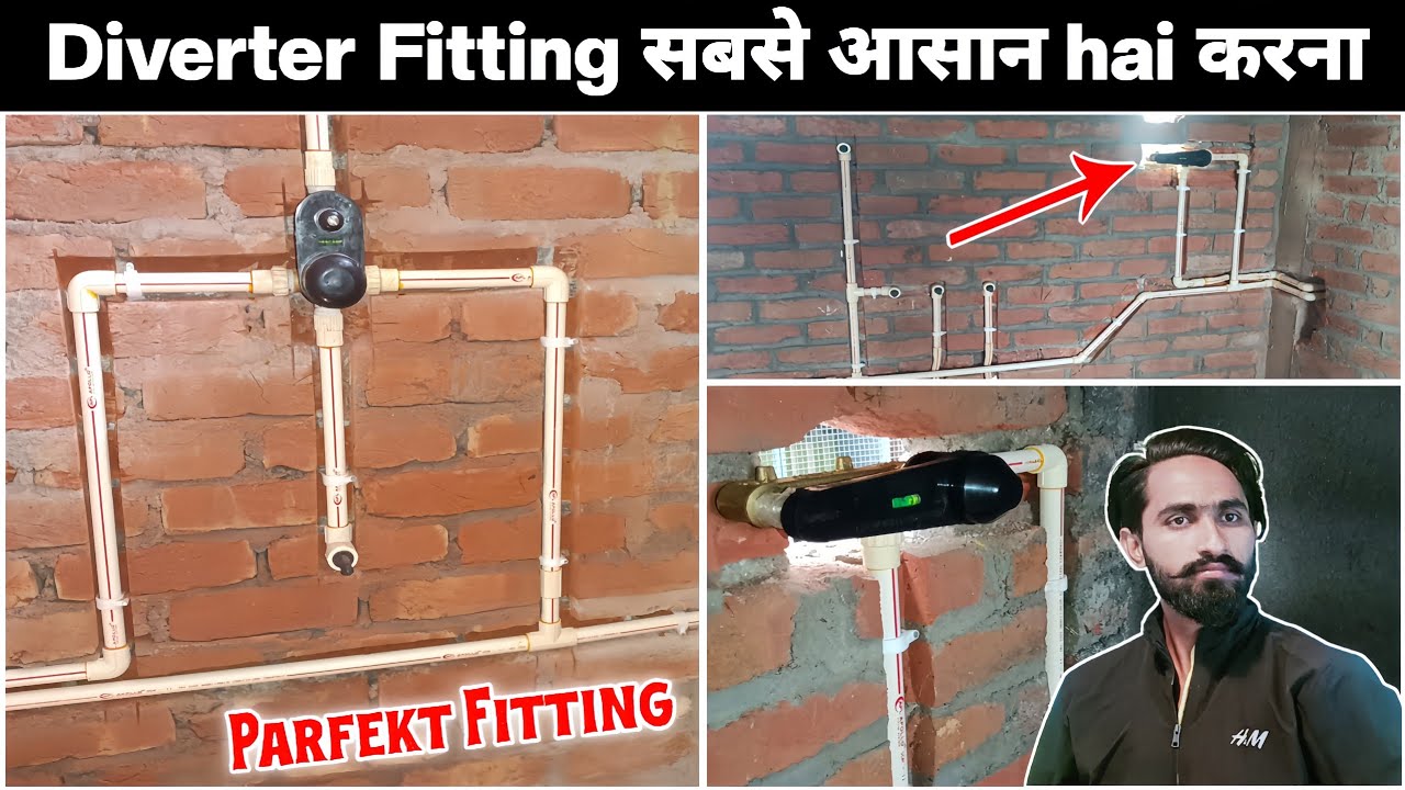How to fit diverter in bathroom | diverter bathroom pipe fitting | wash basin diverter fitting,