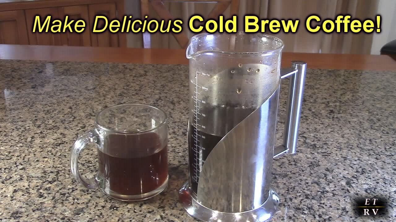 Cafe du Chateau Cold Brew Coffee Maker - 34 Ounces - Air Tight Seal with Faster Steep Time - Ice Tea and Coffee Glass Pitcher - Stainless Steel Iced