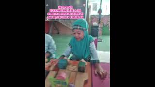 Hasil keikutsertaan anak membuat rumah dari bangun" ruang balok,segitiga dan lingkaran