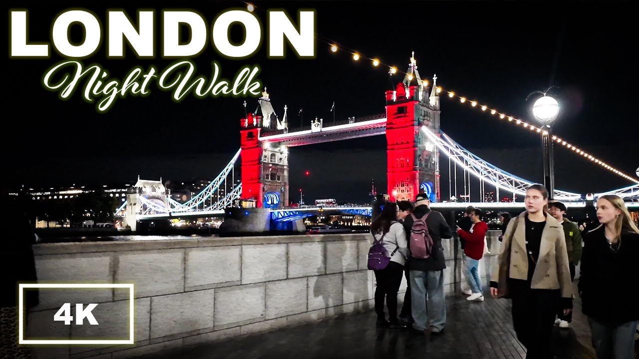 London Night Walk 4K 🌃 Tower Bridge & Bank District After Dark