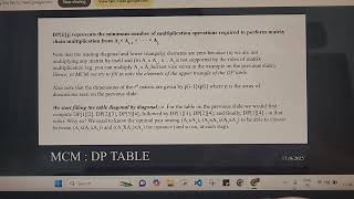 DAA • DP • MCM • Initial DP Table