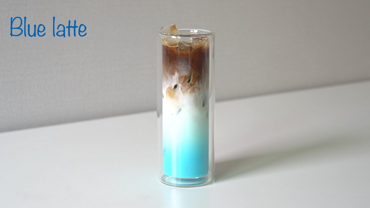 블루 라떼 만들기🌊🏄🏻‍♀️ ㅣ Blue latte recipe ㅣ 홈카페 레시피