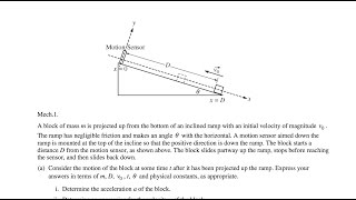 2015 AP Physics C: Mechanics FRQ #1