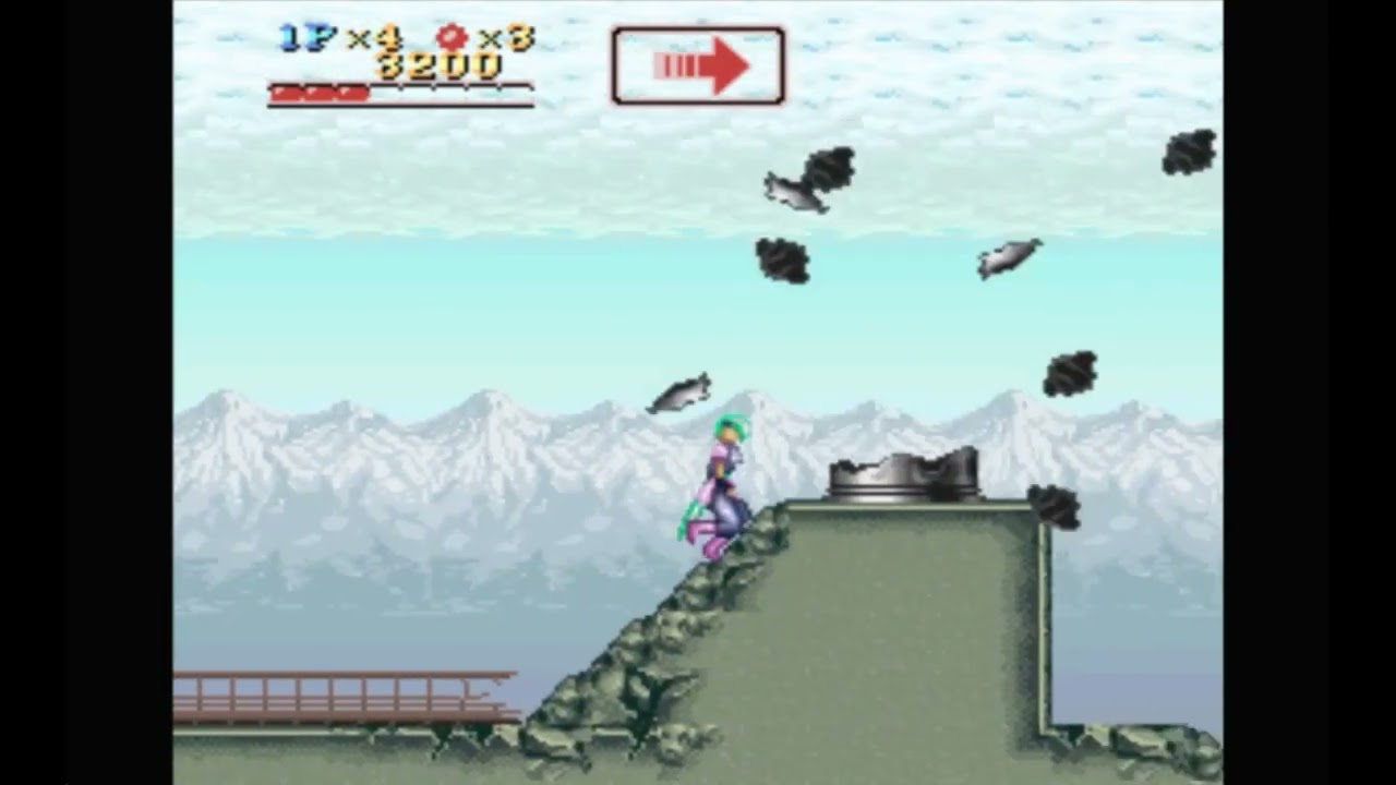 Super Nintendo Snes 16 bit Run Saber Stage 1 Taj Base Прохождение