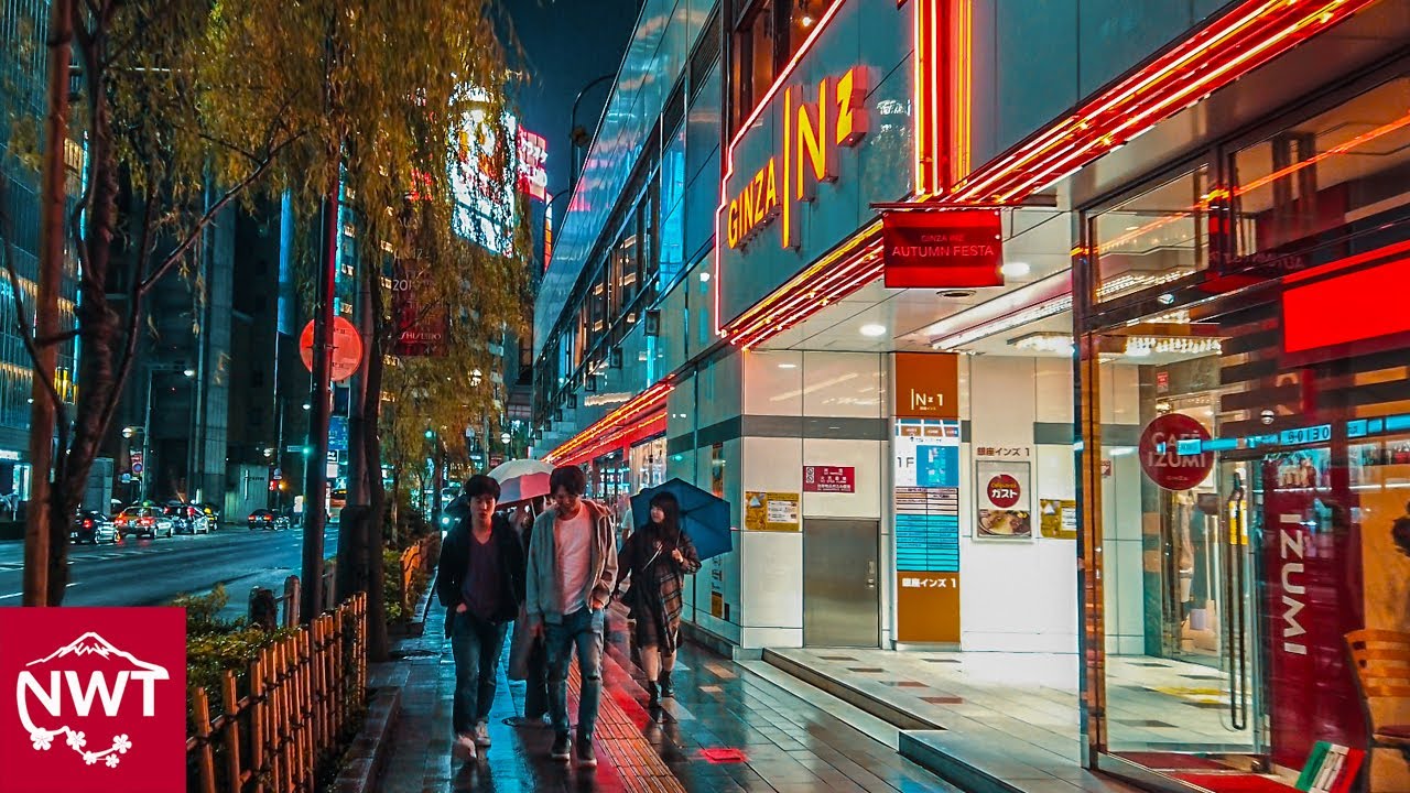 Rainy Night Walks In Tokyo Yurakucho 4K Binaural ASMR