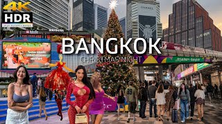 4k Hdr  Christmas Lights In Downtown Bangkok 2025  Night Walk In Siam Square  Thailand