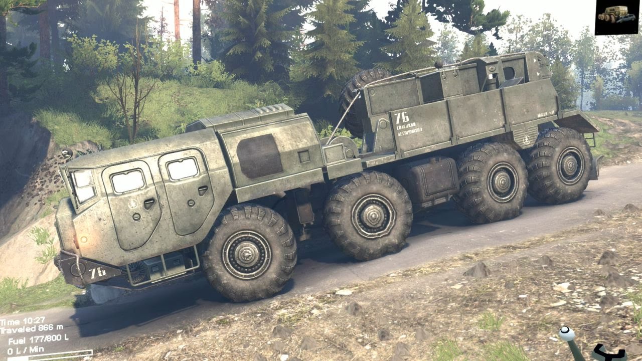 SPINTIRES - E 7310 Utility Truck Down Hill - YouTube