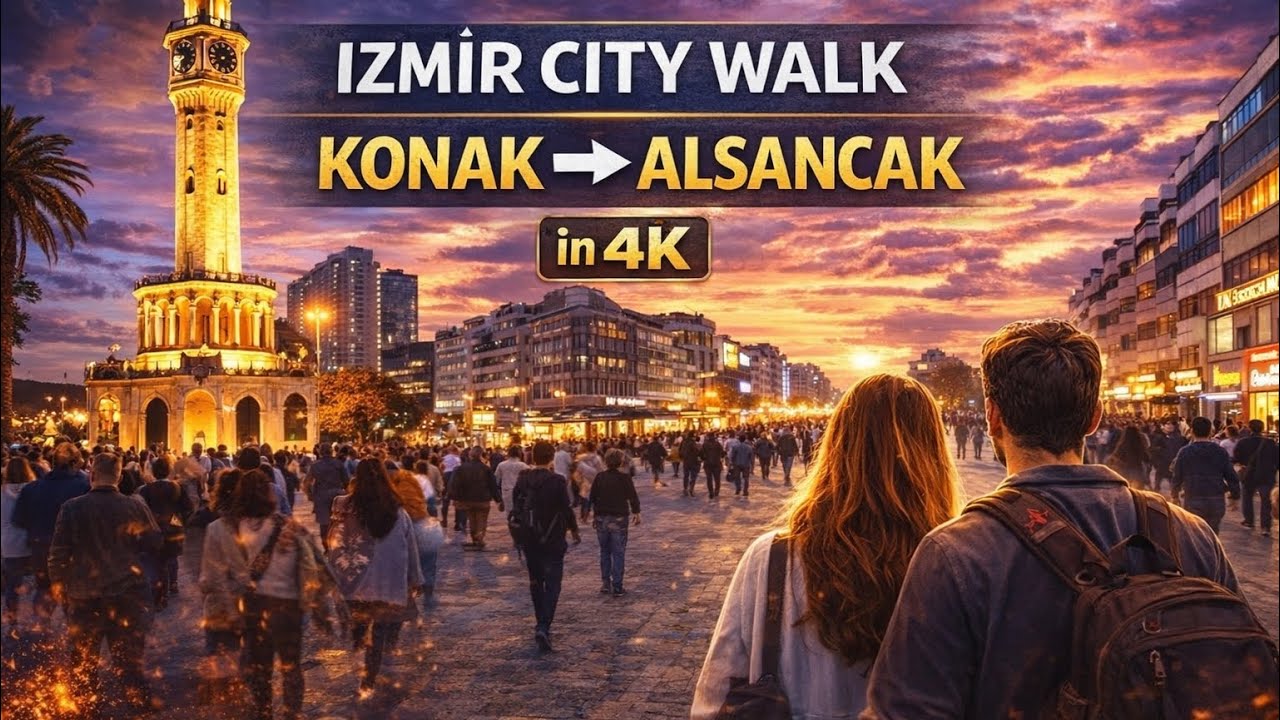 Izmir City Walk | Follow the Route — Konak → Alsancak in 4K
