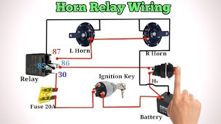 Horn Relay Wiring Daigram//Car Horn Relay Connection//