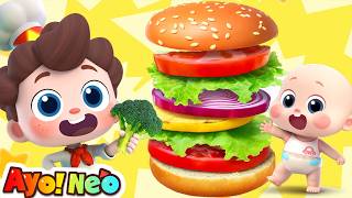10 Sayur dan Buah Jadi Burger🍔| Burger Sehat | Lagu Anak-anak | Ayo! Neo | Yes! Neo Bahasa Indonesia