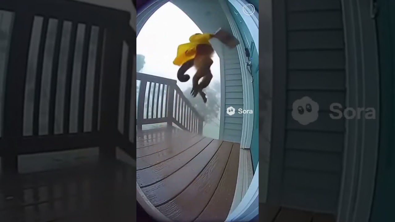 Amazon monkey flys away 