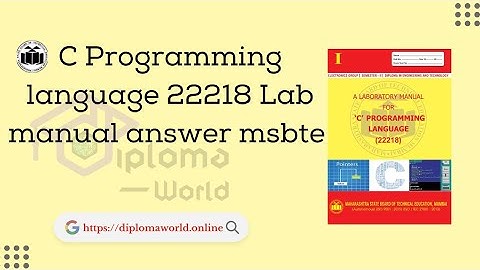 C programming language lab manual answer | 22218 CPR Solved manual solution msbte pdf download