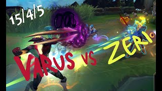Varus vs Zeri - Dealing with a fed Top Laner | Eisuke