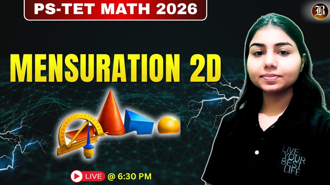 PSTET Maths 2026 | Mensuration (2D Figures) | FREE Live Class Paper-2