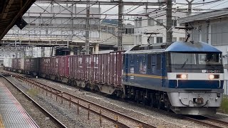【4K高画質】【ジョイント音最高！】JR貨物EF210形300番台339号機〔吹〕＋コキ22両が大船駅を通過するシーン（66レ・吹A244・コンテナ輸送）2025.9.16