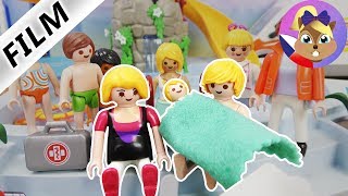 Playmobil příběh | Hančino narození v bazénu! Těhotná v aquaparku!