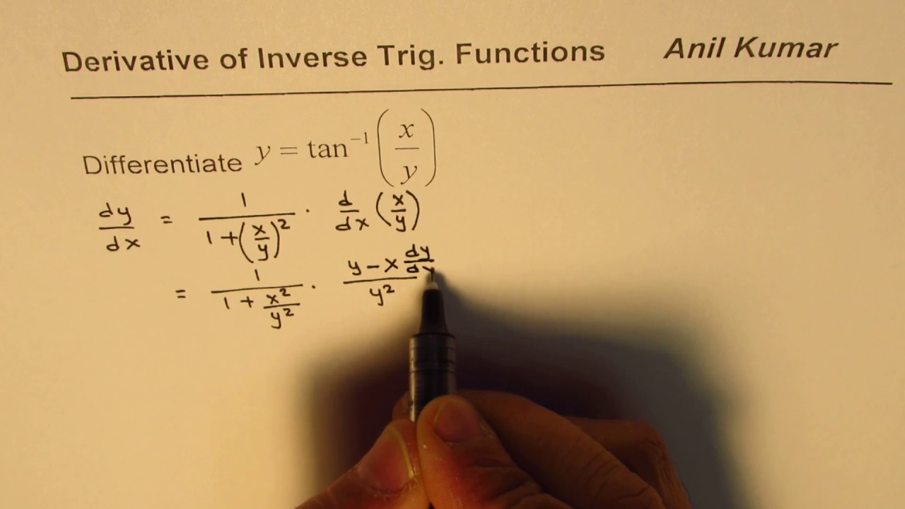 Derivative Of Tan Inverse With Chain Rule Youtube