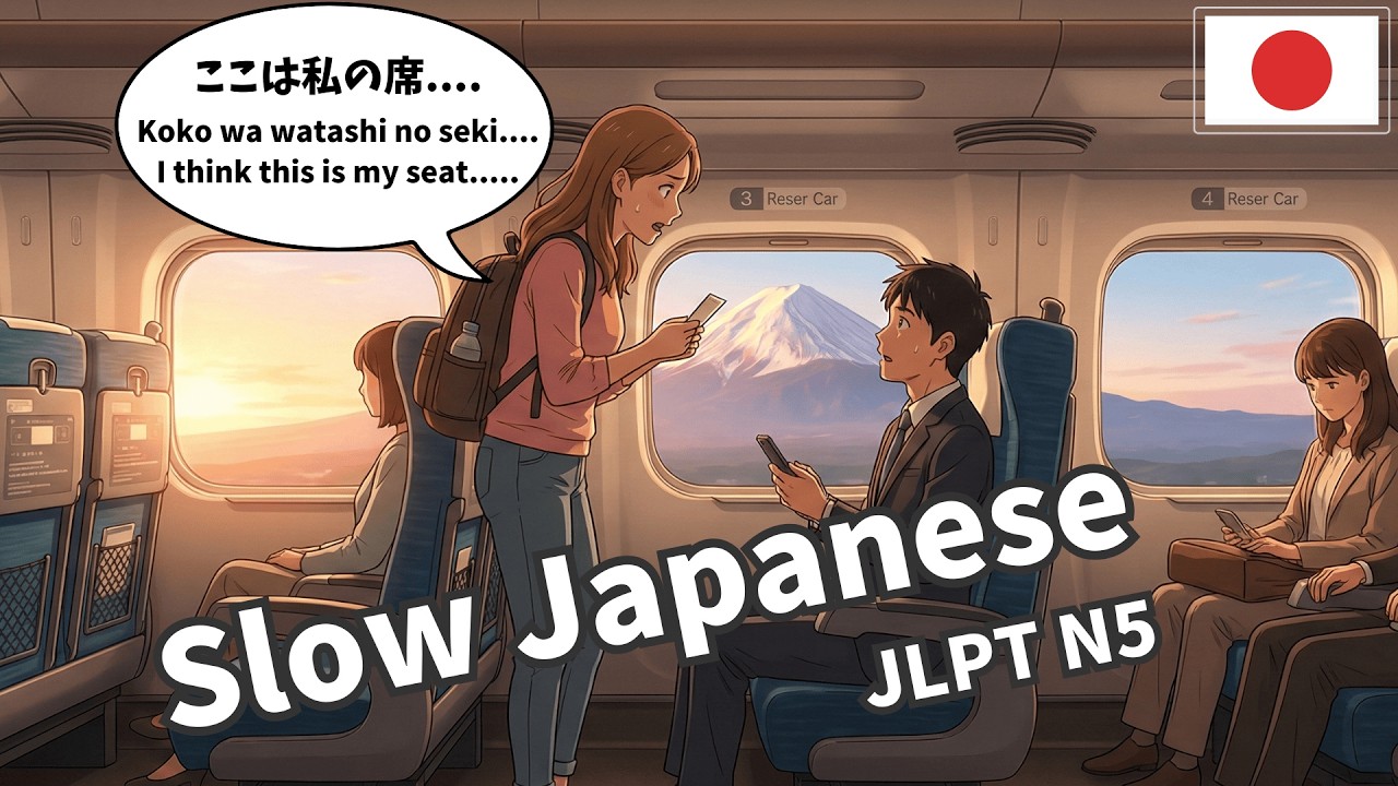 Slow Japanese Conversation for Beginners | 6 Travel & Sightseeing Situations (JLPT N5)