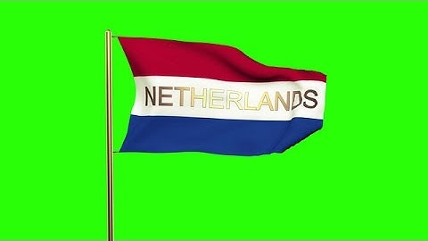 Netherlands Flag With Title Waving In The Wind. Looping Sun Rises Style. Animati Stock Animation