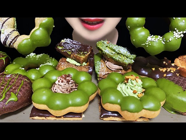 【咀嚼音/ASMR】ミスド抹茶ドーナツ大食いモッパン 第2弾〜驚シリーズ〜祇園辻利×Yoroizuka 食べ比べ misdo MATCHA DONUTS MUKBANG EATING SOUNDS
