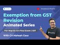 Chapter 4 | Exemption from GST Revision | CA Final May'22 Attempt | With CA Mahesh Gour | Unacademy