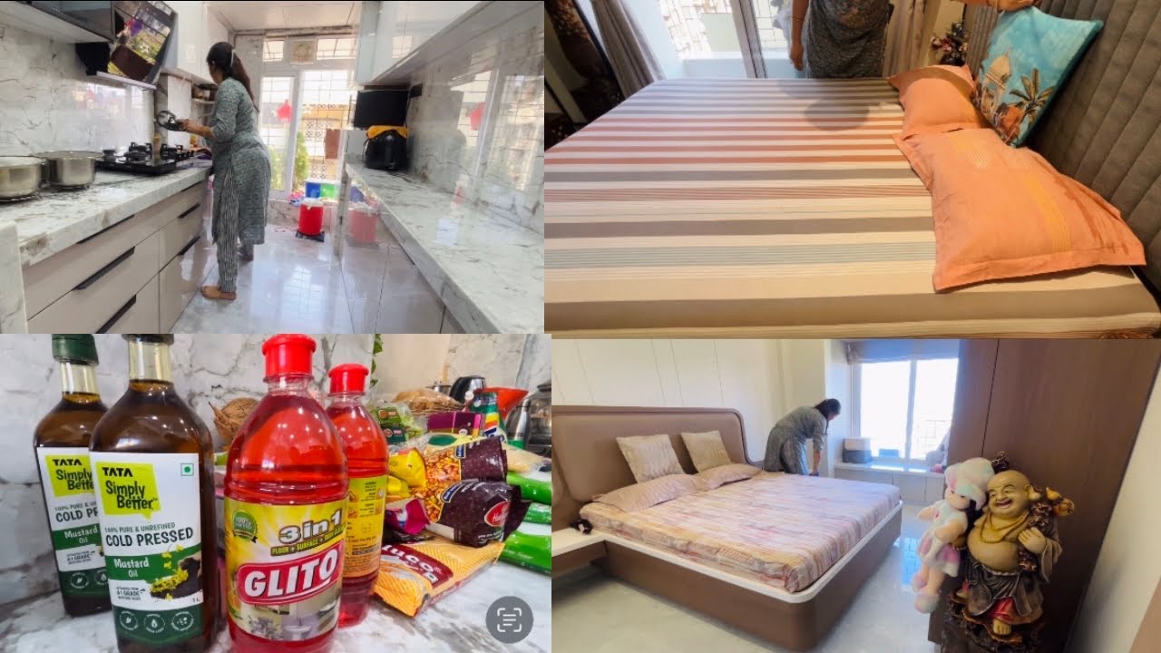 सुबह सुबह की दो घंटे की मेहनत🏠एकदम साफ़ सुथरा🙌🏻D Mart Monthly Grocery Haul🌸ख़ुद के लिए की Shopping💕