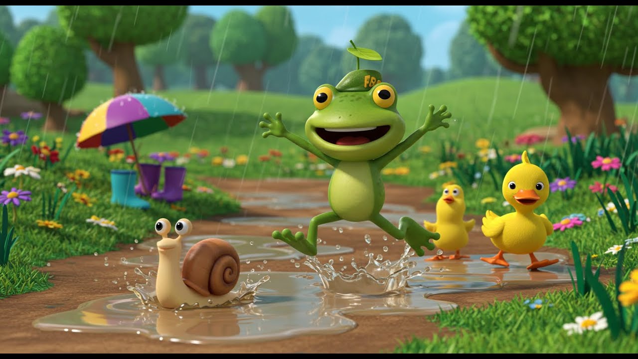 Flip the Frog’s Rainy Race – Fun Song for Kids | Toddler Rhyme | Splash, Hop & Sing!