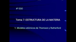 Thumbnail image for 4º ESO FQ T07 Elementos y compuestos 01 Modelos atómicos de Thomson y Rutherford