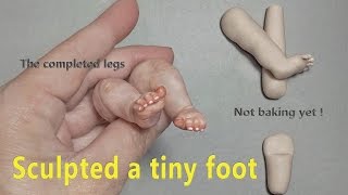 Sculpt a Tiny baby foot  - Mini Baby Pose-Able (V41)